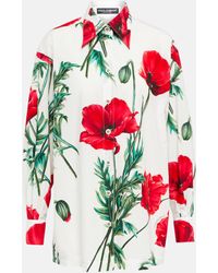 Dolce & Gabbana - Floral Cotton Poplin Shirt - Lyst