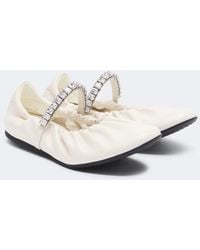 Jimmy Choo - Jade Embellished Leather Mary Jane Flats - Lyst