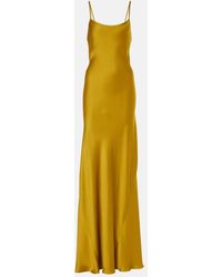 Victoria Beckham - Robe Longue En Crepe De Satin - Lyst