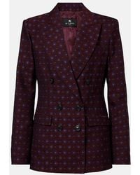 Etro - Floral Wool And Cotton Jacquard Blazer - Lyst