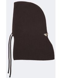 Prada - Ribbed-Knit Wool And Cashmere Hood - Lyst