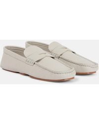 KHAITE - Billy Pebbled Leather Loafers - Lyst