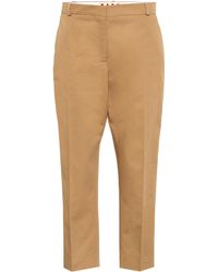Marni Pantalones de sarga de algodón y lino - Neutro
