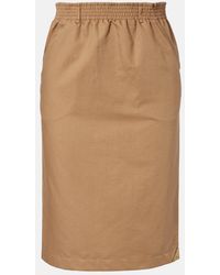 Chloé - Cotton And Linen Gabardine Pencil Skirt - Lyst