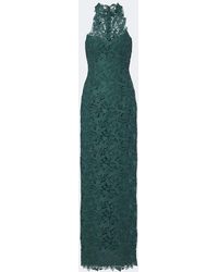 Monique Lhuillier - Halterneck Lace Gown - Lyst