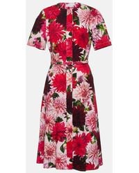 Oscar de la Renta - Cotton-Blend Poplin Midi Dress - Lyst