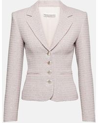 Alessandra Rich - Sequined Single-breasted Tweed Blazer - Lyst