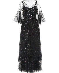 STAUD Spotted Tulle Dress - Black