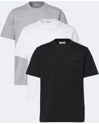 Burberry - Set De 3 Camisetas De Jersey De Algodon Con Ekd - Lyst
