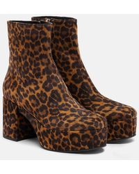 Gianvito Rossi - Sally Leopard-Print Suede Ankle Boots - Lyst