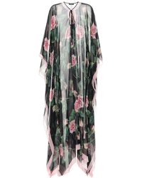 Dolce & Gabbana Caftano a stampa floreale in seta - Multicolore