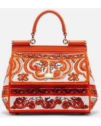 Dolce & Gabbana - Sicily Medium Embroidered Top-Handle Bag - Lyst
