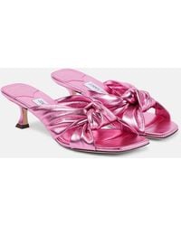 Jimmy Choo - Avenue 50 Metallic Leather Mules - Lyst