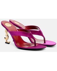 Saint Laurent - Sandalen Opyum Aus Satin - Lyst