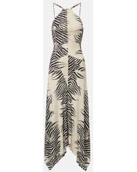 De La Vali - Robe Artemis Asymetrique A Imprime Zebre - Lyst
