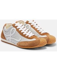 Loewe - Ballet 2.0 Suede-Trimmed Sneakers - Lyst