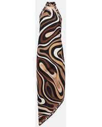 PUCCI - Marmo Halterneck Silk Satin Midi Dress - Lyst