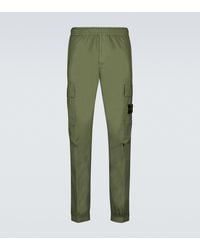 Stone Island Cotton-blend Cargo Trousers - Green