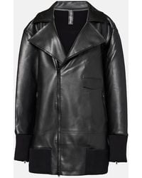 Norma Kamali - Oversized Faux Leather Jacket - Lyst