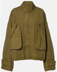 The Attico - Leather-Trimmed Cotton Jacket - Lyst