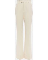 Gucci - Flared Wool Crepe Pants - Lyst