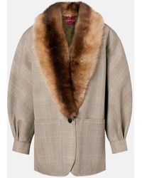 Gucci - Checked Shearling-Trimmed Wool Jacket - Lyst