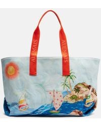 ALÉMAIS - Printed Cotton Canvas Tote Bag - Lyst