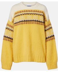 Ganni - Fair Isle Alpaca And Wool-Blend Intarsia Sweater - Lyst