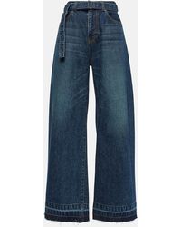 Sacai - Belted High-rise Wide-leg Jeans - Lyst