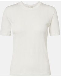 The Row - Etina Ribbed-Knit Cotton T-Shirt - Lyst