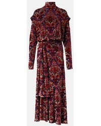 Rabanne - Draped Jacquard Maxi Dress - Lyst
