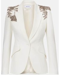 McQueen - Embellished Crepe Blazer - Lyst