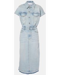 Ganni - Stretch Denim Midi Kleid in 8 - Lyst