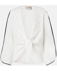 Adriana Degreas - Bicolor Linen-Blend Top - Lyst