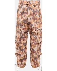 Isabel Marant - Helore Printed Cotton Cargo Pants - Lyst