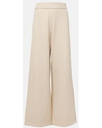 Max Mara - Cotton-Blend Wide-Leg Pants - Lyst