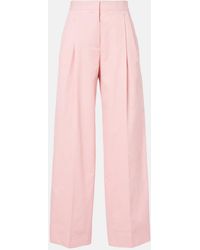 Jil Sander - Pleated Cotton Twill Wide-Leg Pants - Lyst