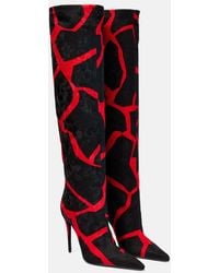 Dolce & Gabbana - Abstract-print Knee-length Boots - Lyst