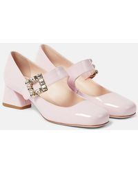 Roger Vivier - Tres Vivier Strass Babies 45 Leather Pumps - Lyst