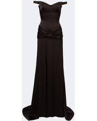 Alex Perry - Off-Shoulder Crepe Satin Corset Gown - Lyst