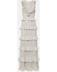 Zimmermann - Crush Frilled Knitted Maxi Dress - Lyst