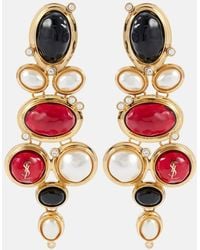 Saint Laurent - Verzierte Clip-Ohrringe Cassandre - Lyst