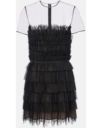 Costarellos - Hayla Tulle And Chantilly Lace Minidress - Lyst
