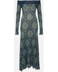 Etro - Printed Off-Shoulder Midi Dress - Lyst
