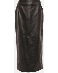 Gabriela Hearst - Manuela High-rise Leather Midi Skirt - Lyst
