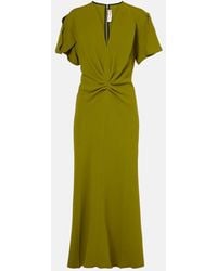 Victoria Beckham - Abito Midi Con Scollo A V - Lyst