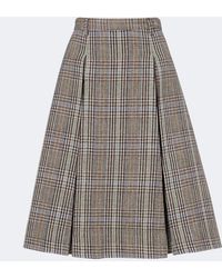 Acne Studios - Checked Pleated Wool Midi Skirt - Lyst