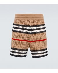 Burberry Karierte Shorts Icon Stripe - Natur