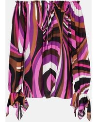 PUCCI - Printed Viscose Long-Sleeve Top - Lyst
