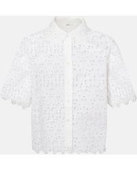 FRAME - Camisa The Deco Eyelet De Algodon - Lyst